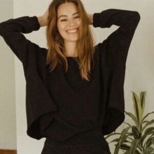 Jackson Rowe Yucca Oversized Crewneck Sweatshirt Black size XSmall